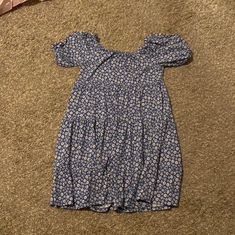 Blue dress with white flowers
